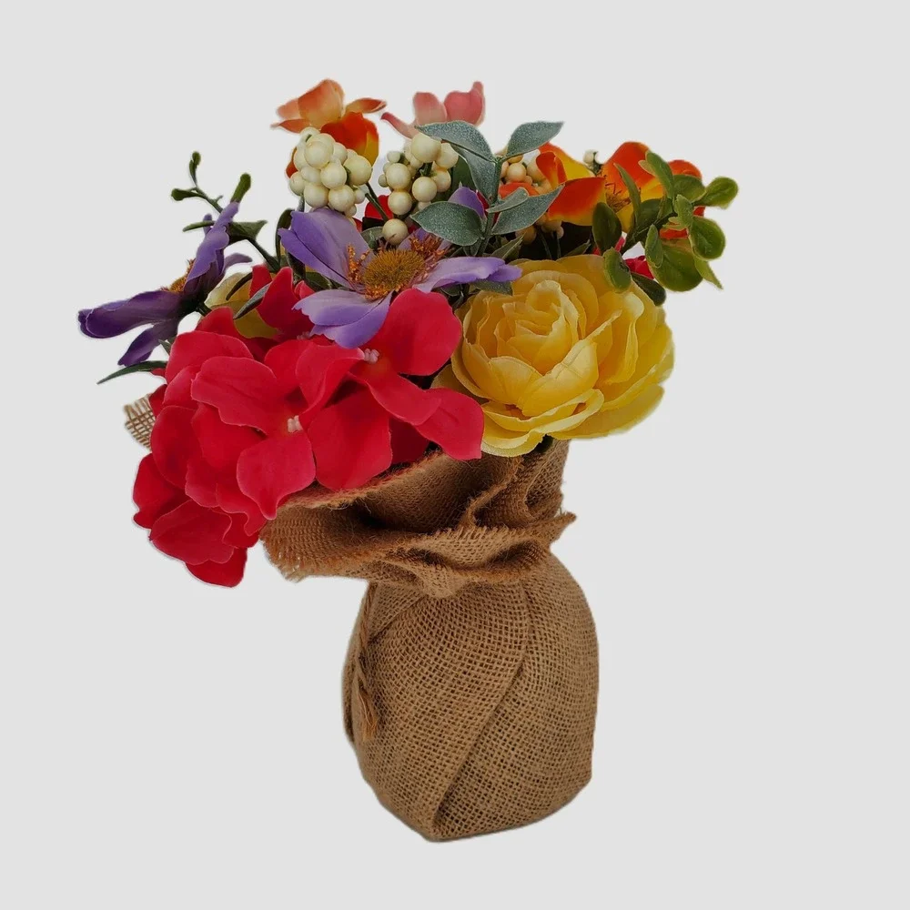 Sonoma Goods‎ For Life Summer Garden Artificial Floral Bouquet Burlap 11SNDDWB29